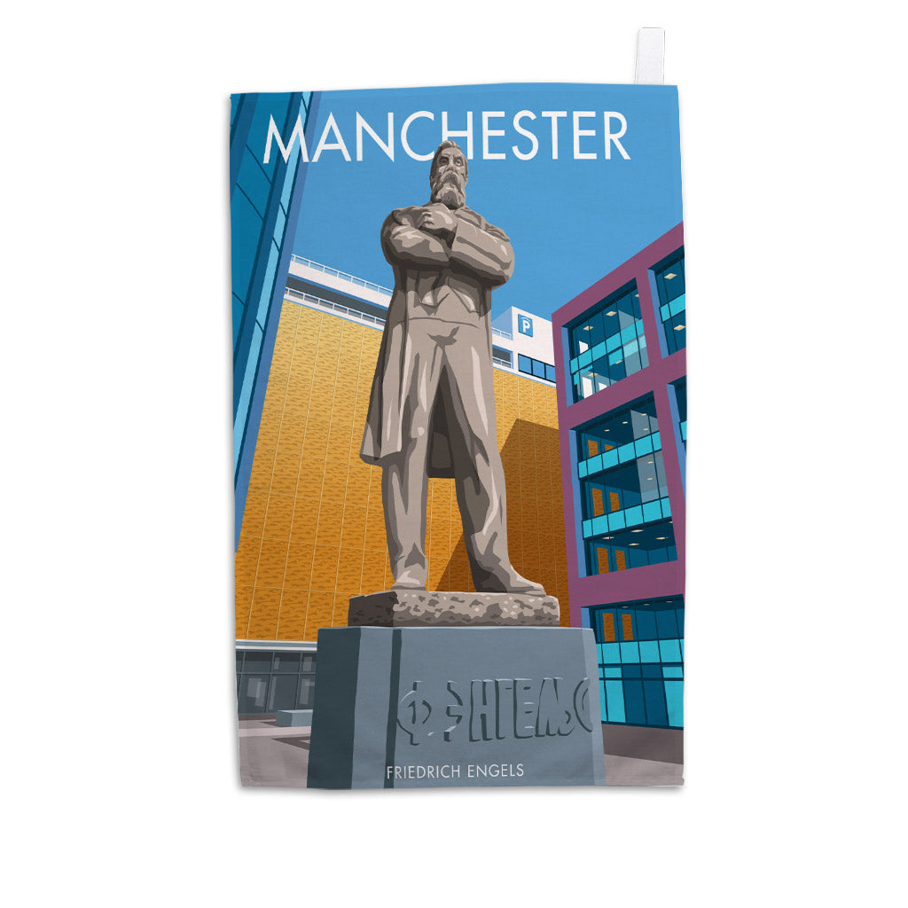 Friedrich Engels Statue, Manchester Tea Towel