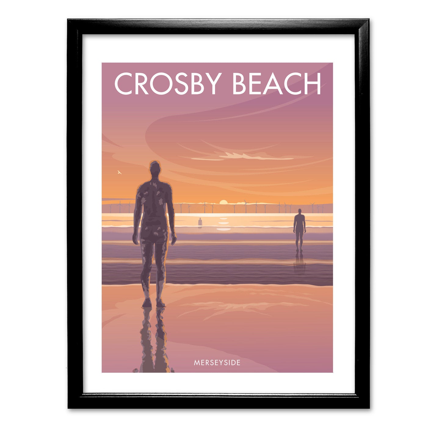 Crosby Beach, Merseyside Art Print