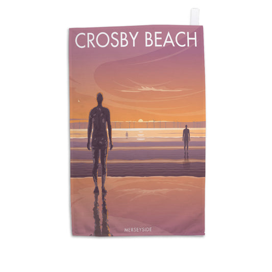 Crosby Beach, Merseyside Tea Towel