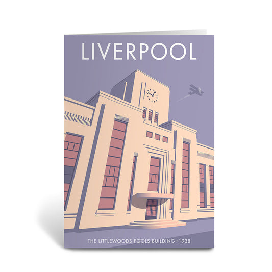 The Littlewood Pools Building, Liverpool Greeting Card 7x5