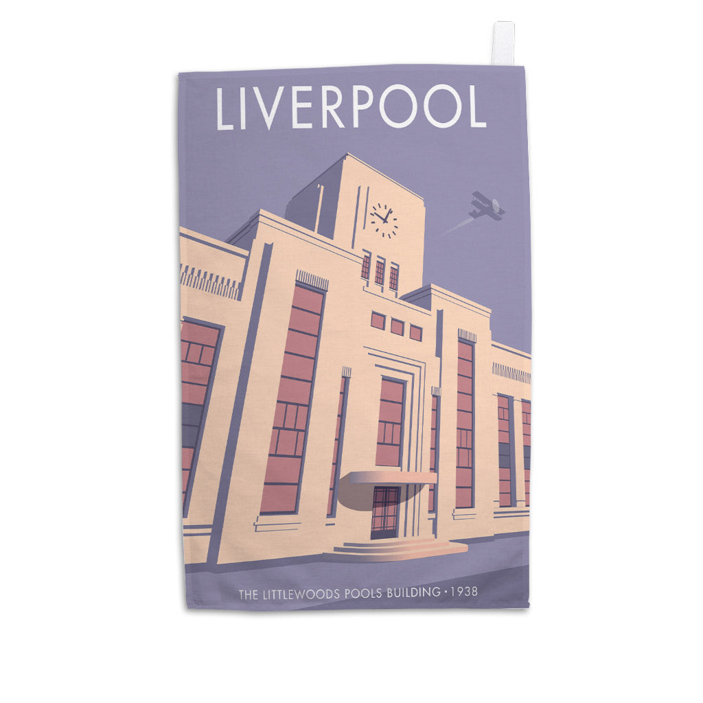 The Littlewood Pools Building, Liverpool Tea Towel