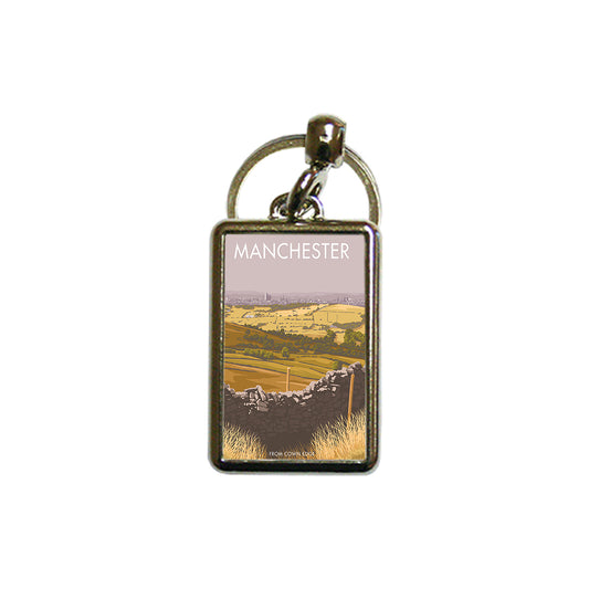 Manchester From Cown Edge Metal Keyring