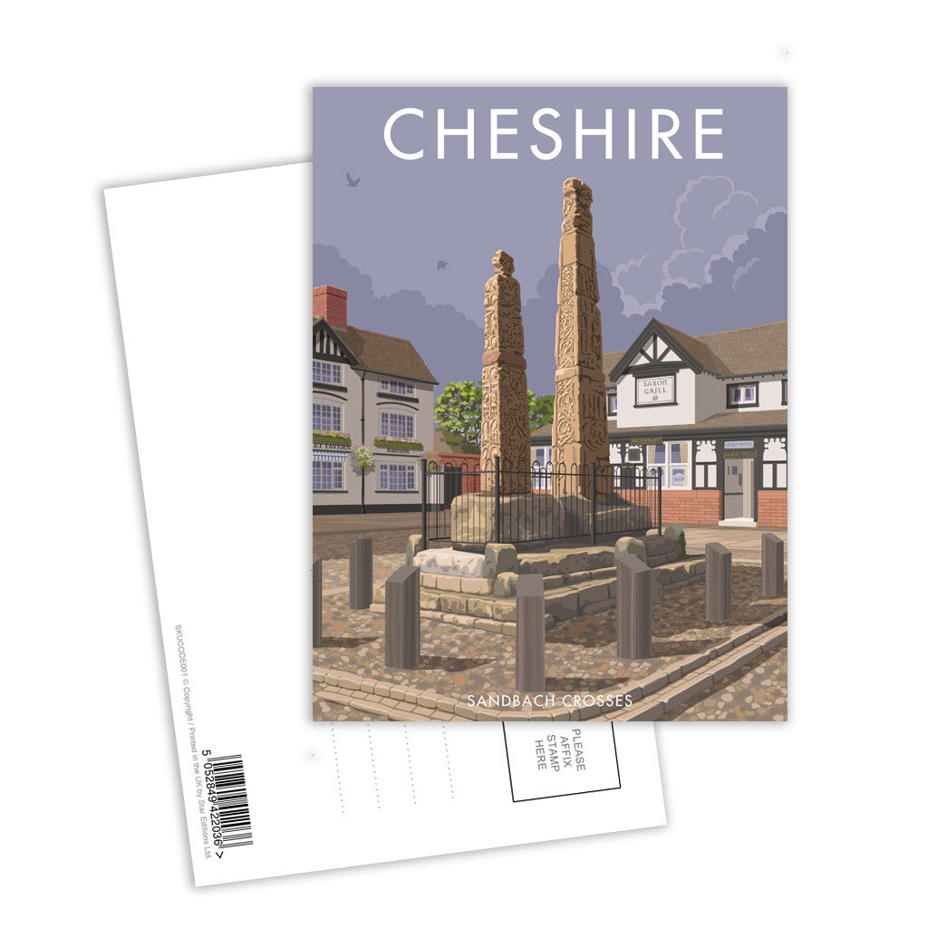 Sandbach Crosses, Cheshire Postcard Pack of 8