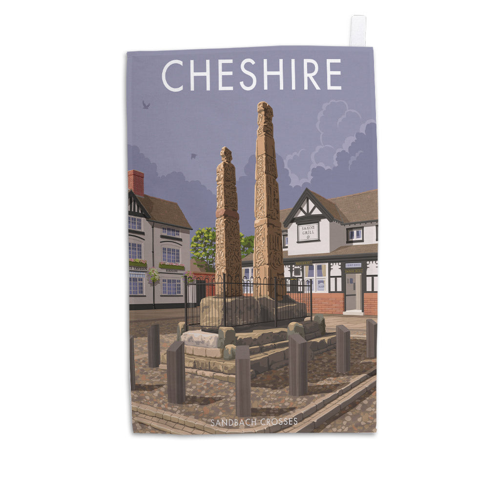 Sandbach Crosses, Cheshire Tea Towel