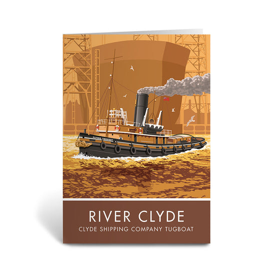 Clyde Shipping Company Tugboat, River Clyde Greeting Card 7x5