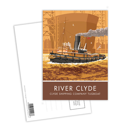 Clyde Shipping Company Tugboat, River Clyde Postcard Pack of 8