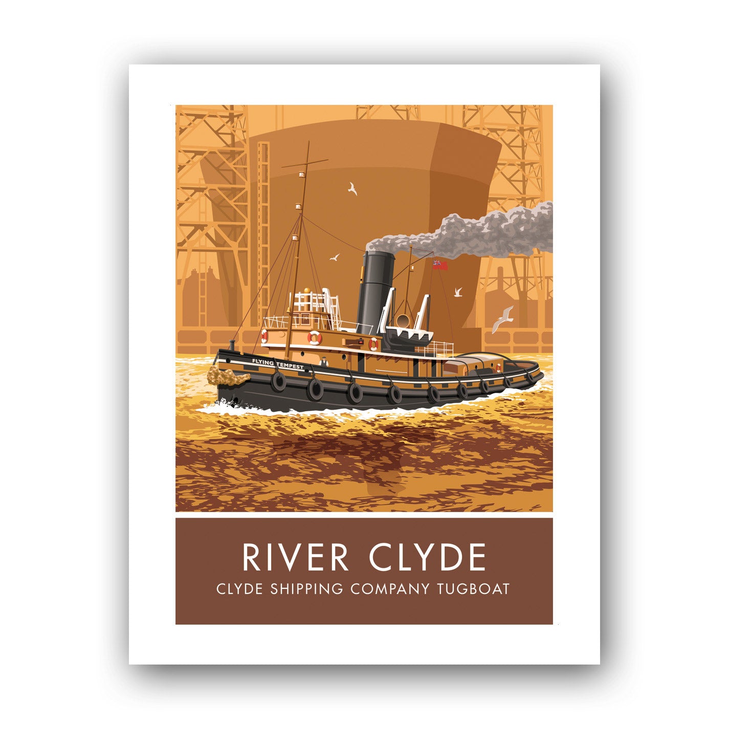 Clyde Shipping Company Tugboat, River Clyde Art Print