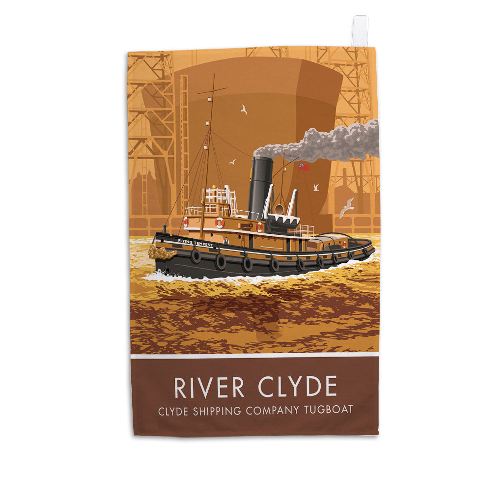 Clyde Shipping Company Tugboat, River Clyde Tea Towel
