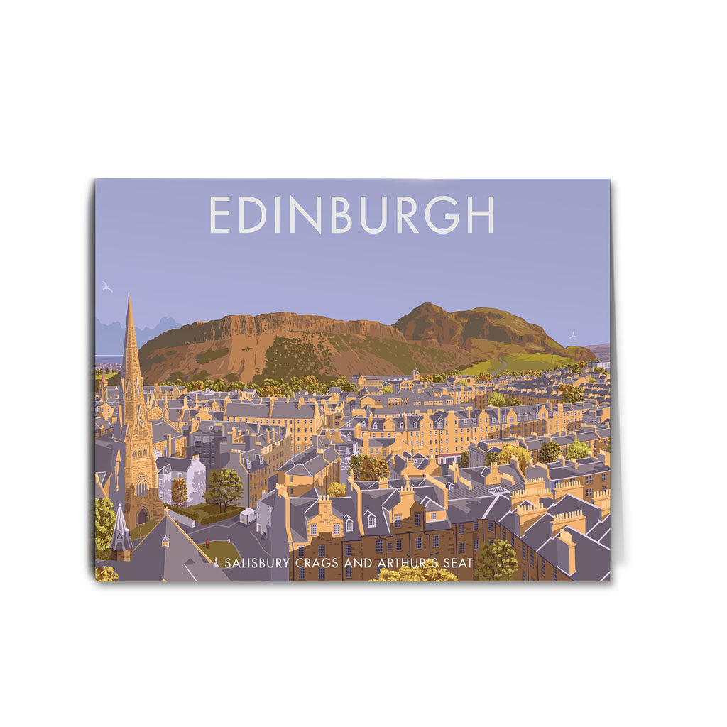 Salisbury Crags and Arthur's Seat, Edinburgh Greeting Card 7x5