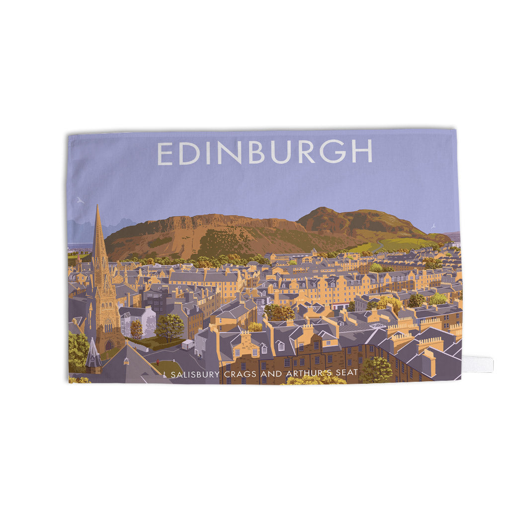Salisbury Crags and Arthur's Seat, Edinburgh Tea Towel