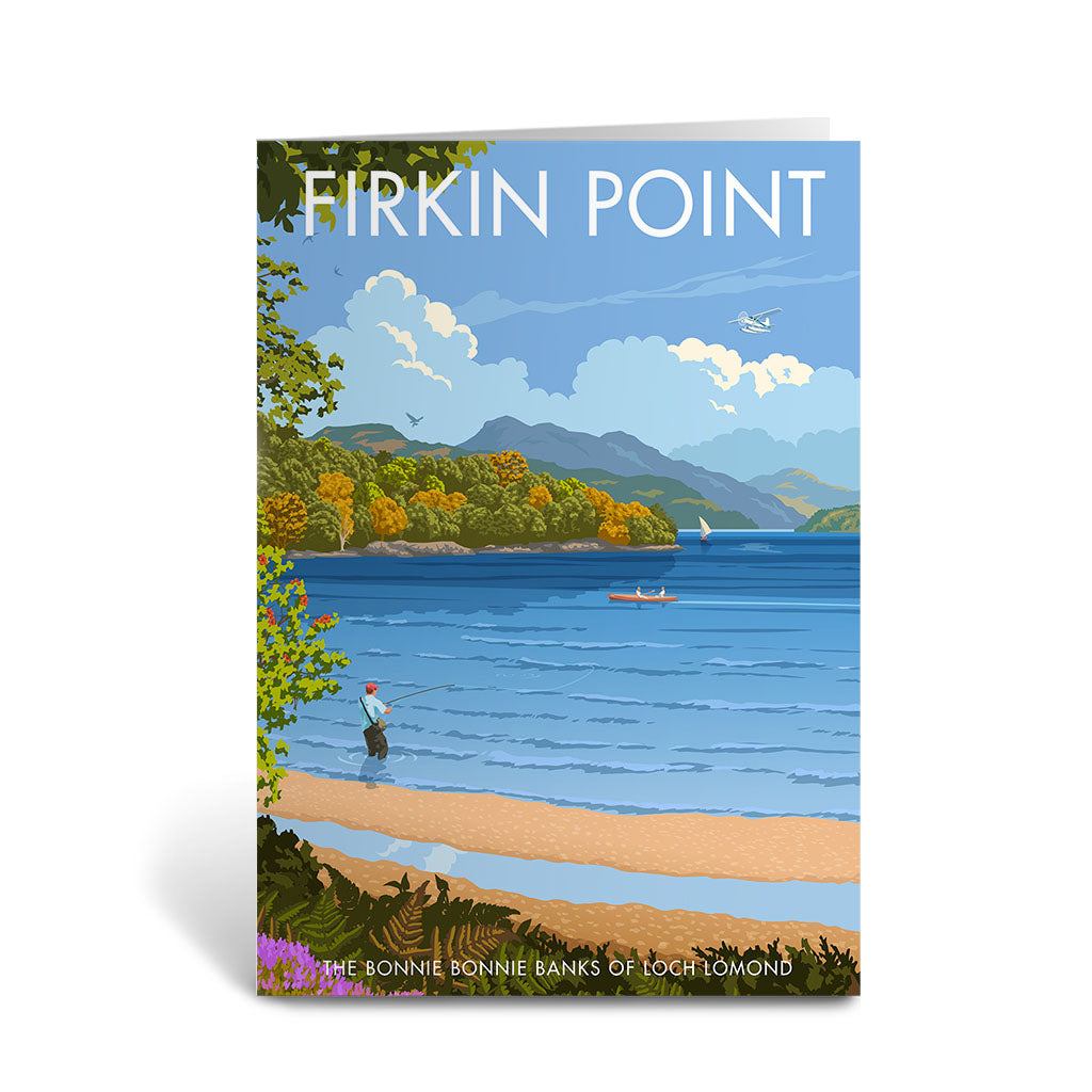 Firkin Point, Loch Lomond Greeting Card 7x5