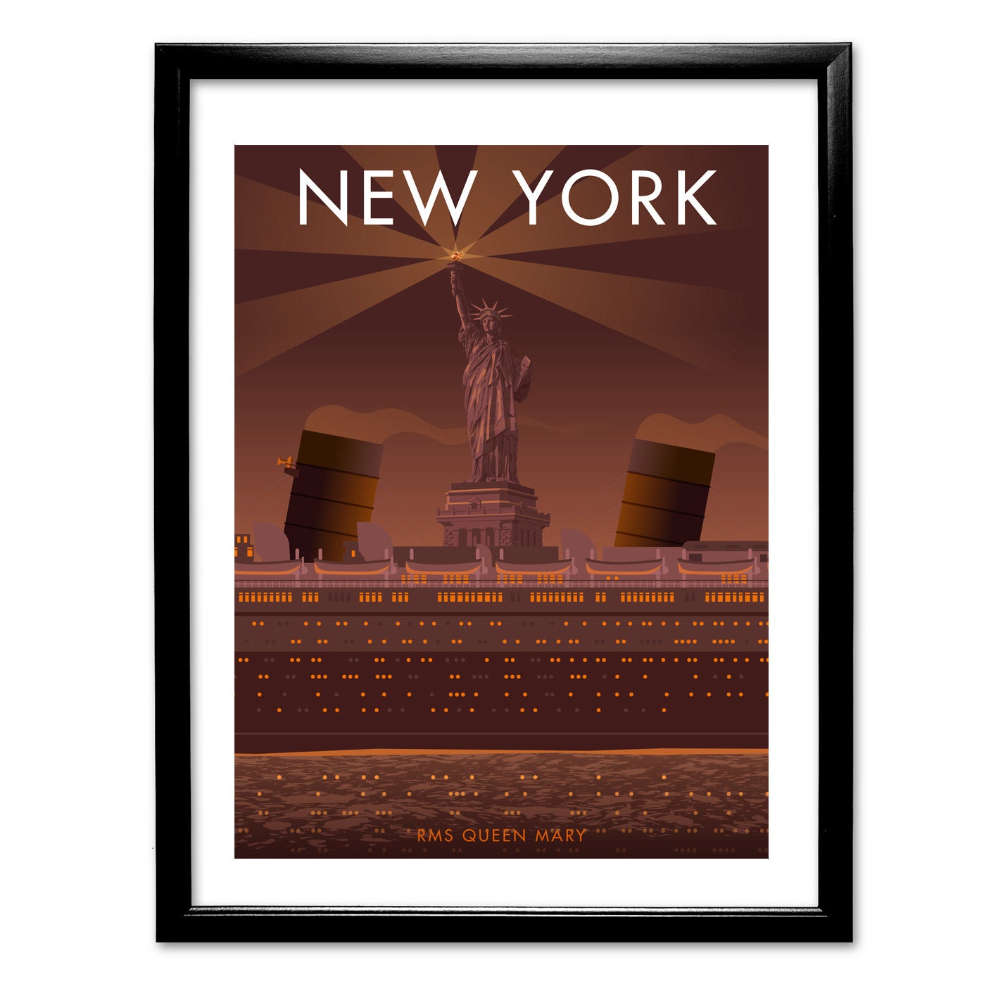 RMS Queen Marry, New York Art Print