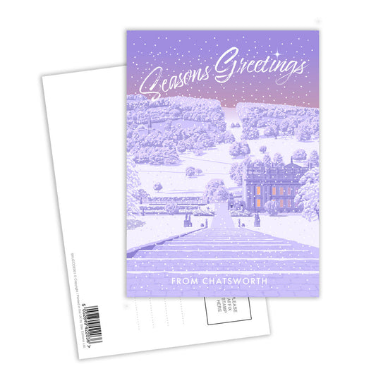 Seasons Greetings from Chatsworth Postcard Pack of 8