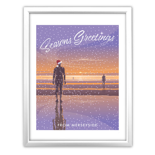 Seasons Greetings from Crosby Beach Art Print