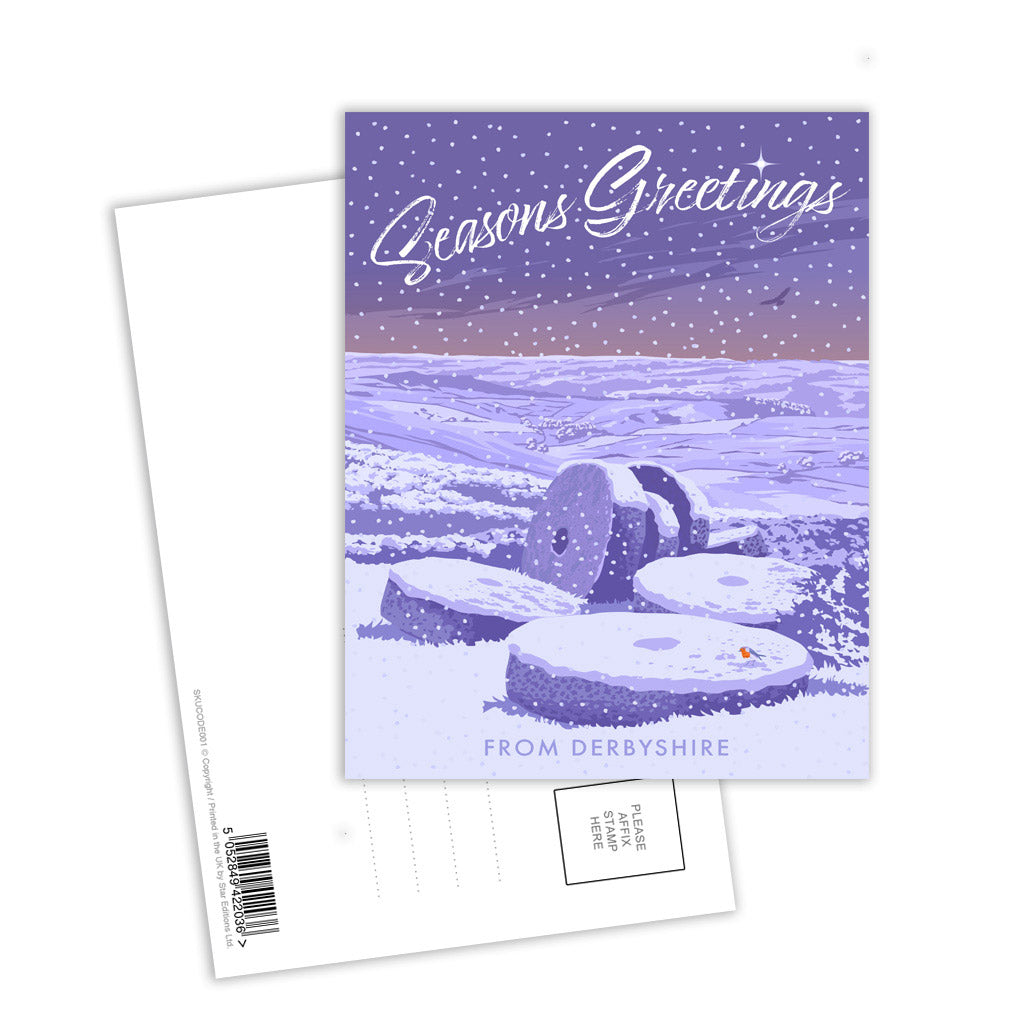Seasons Greetings from Derbyshire Postcard Pack of 8