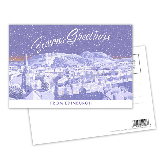 Seasons Greetings from Edinburgh Postcard Pack of 8