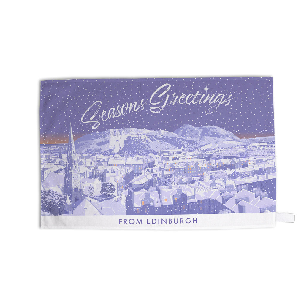 Seasons Greetings from Edinburgh Tea Towel