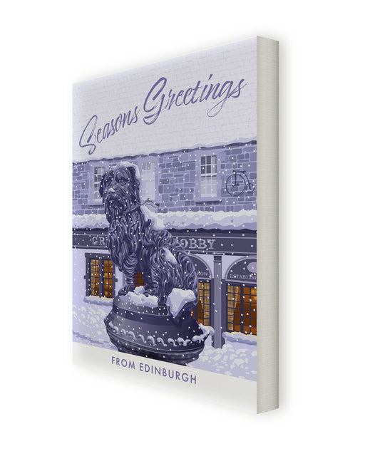 Seasons Greetings from Edinburgh, Greyfriars Bobby Canvas
