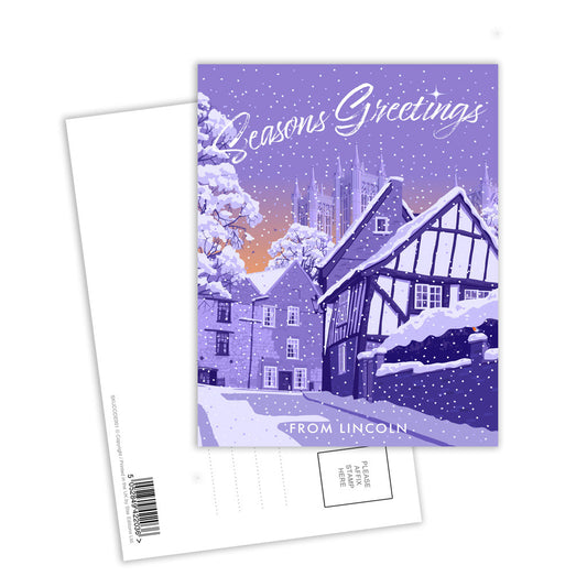 Seasons Greetings from Lincoln Postcard Pack of 8