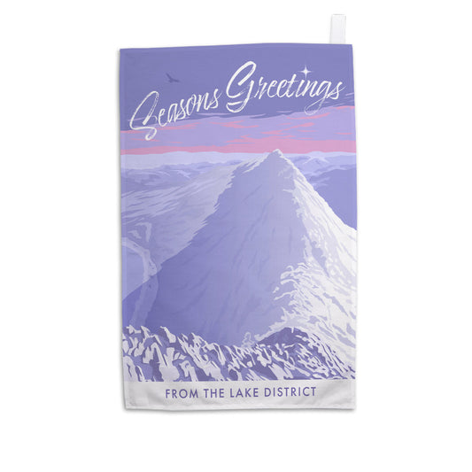 Seasons Greetings from the Lake District Tea Towel