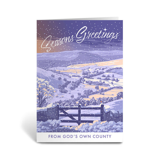 Seasons Greetings from Yorkshire, God's Own County Greeting Card 7x5
