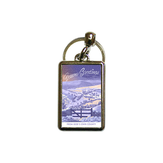 Seasons Greetings from Yorkshire, God's Own County Metal Keyring