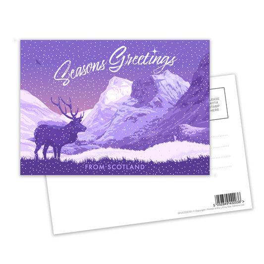 Seasons Greetings from Glen Coe, Scotland Postcard Pack of 8
