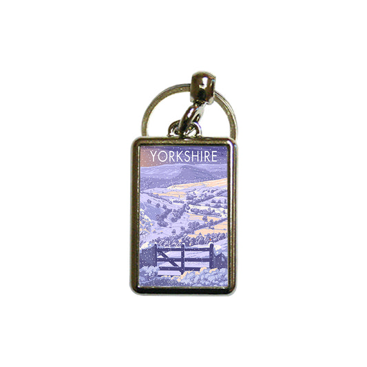Winter in Yorkshire, God's Own County Metal Keyring