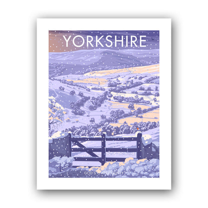 Winter in Yorkshire, God's Own County Art Print